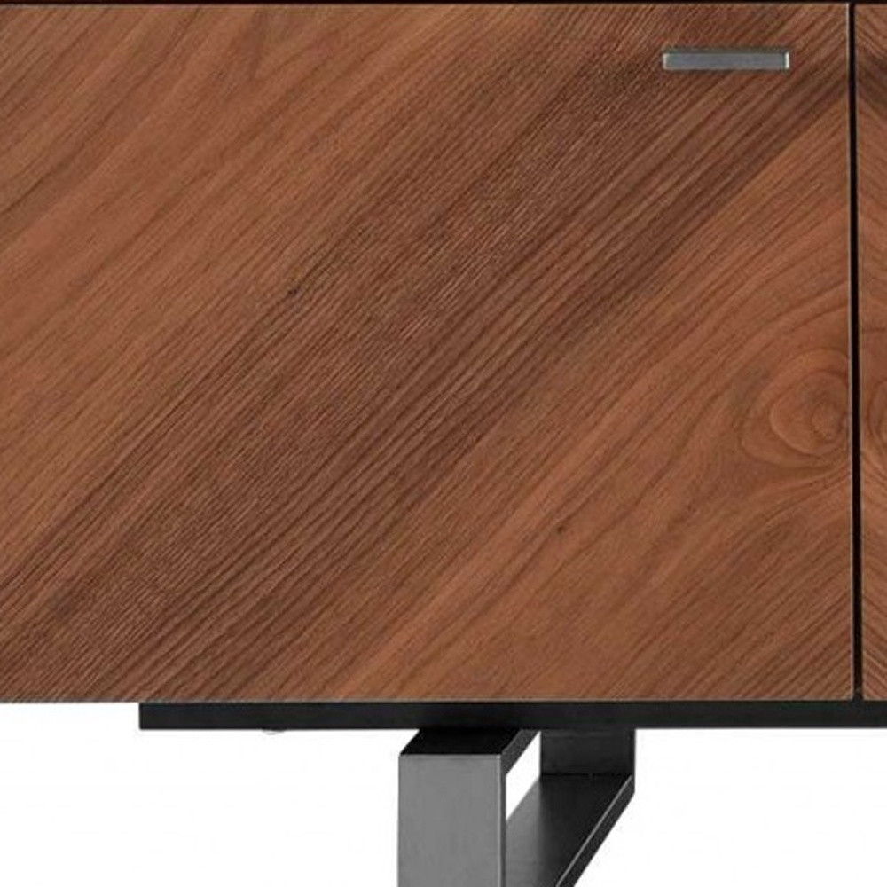 Contemporary Media TV Stand - Brown