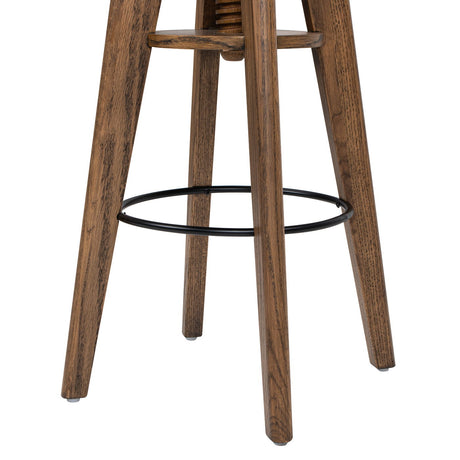 Spencer - Minimalist Oak Adjustable Bar Counter Stool - Walnut Brown Oak by Jennifer Taylor Home | Bel Furniture