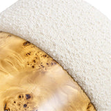 Nebula - Round Upholstered Ottoman - White