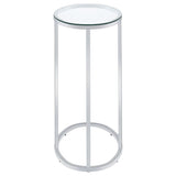 Kyle - Oval Glass Top C-Shaped Sofa Side Table - Chrome by CoasterEveryday | Bel Furniture