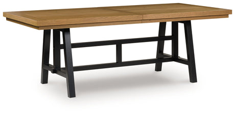 Galliden - Rectangular Dining Room Extension Table - Black / Brown - view 3