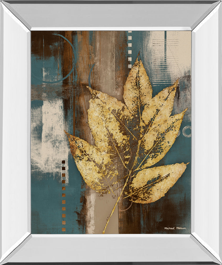 Golden Force I By Michael Marcon - Mirror Framed Print Wall Art - Yellow - Gold