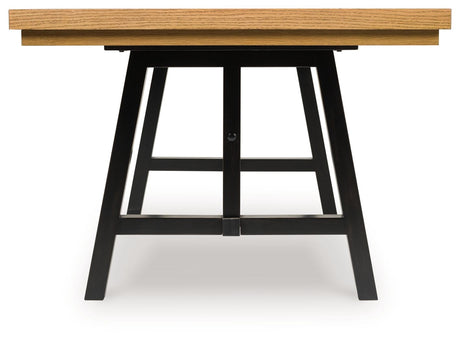 Galliden - Rectangular Dining Room Extension Table - Black / Brown - view 4