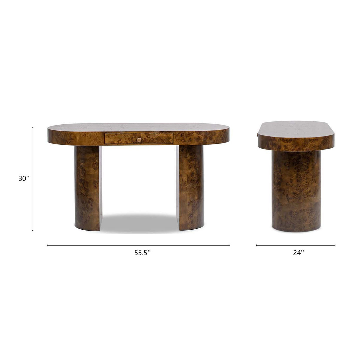 Jesse - Single Drawer Oval Computer Desk by Jennifer Taylor Home | Bel Furniture