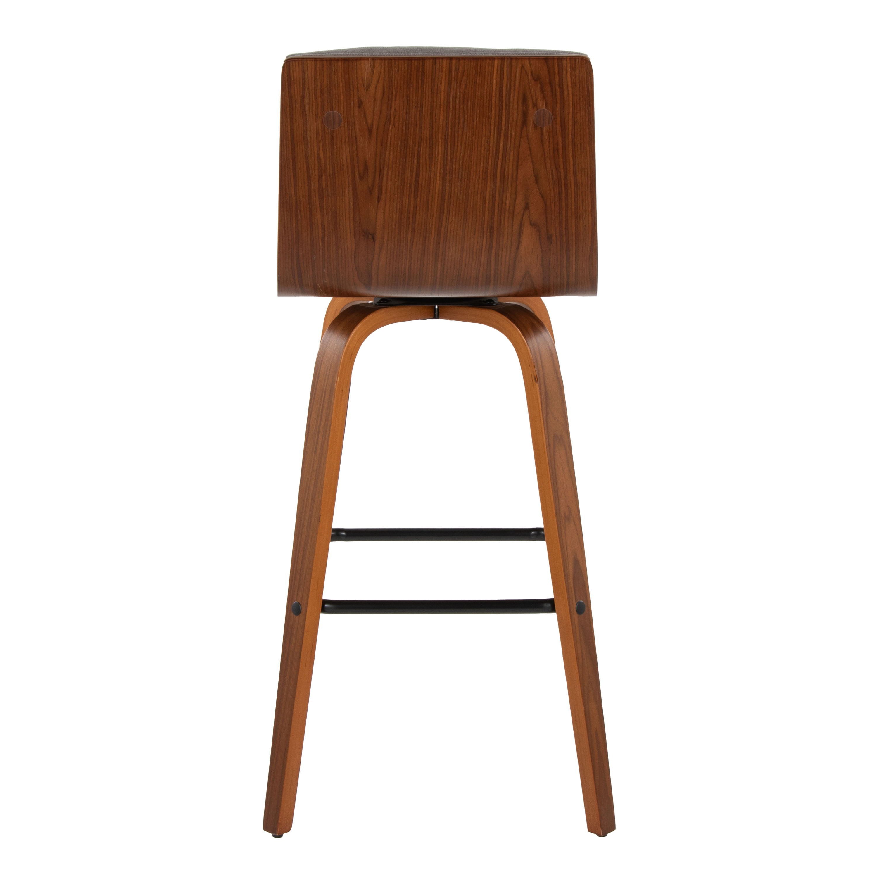 Vasari - Mid Century Modern Fixed Height Barstool With Swivel With Square Footrest (Set of 2)