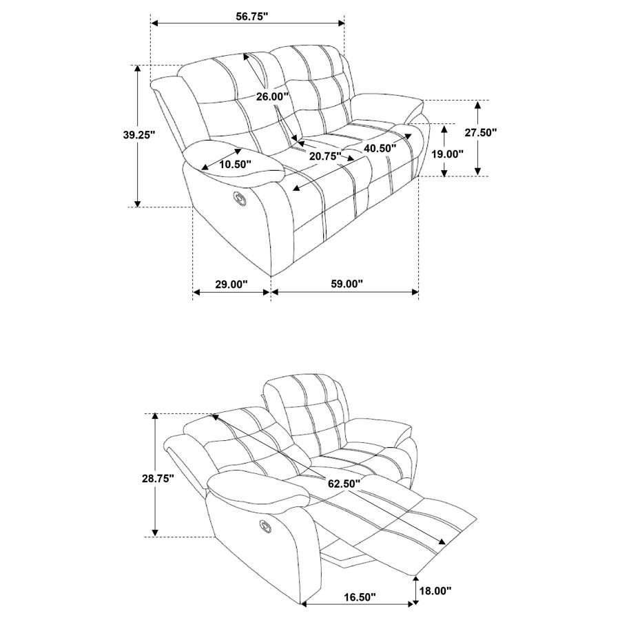 Rodman - Upholstered Padded Arm Reclining Loveseat - Olive Brown