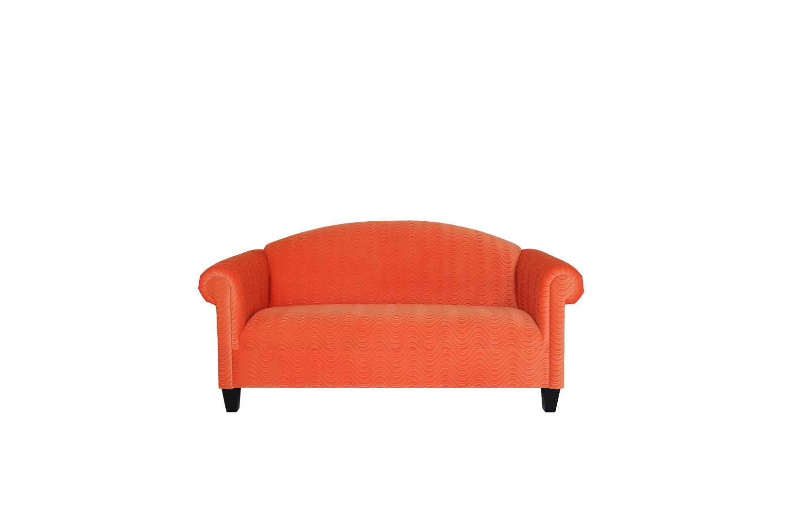 Velvet Sofa With Black Legs - Orange