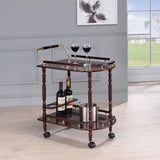 Palmer - 2-Tier Rectangular Wood Bar Cart - Merlot by CoasterEveryday | Bel Furniture