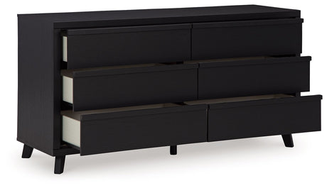 Danziar - Black - Six Drawer Dresser by Signature Design by Ashley® | Bel Furniture