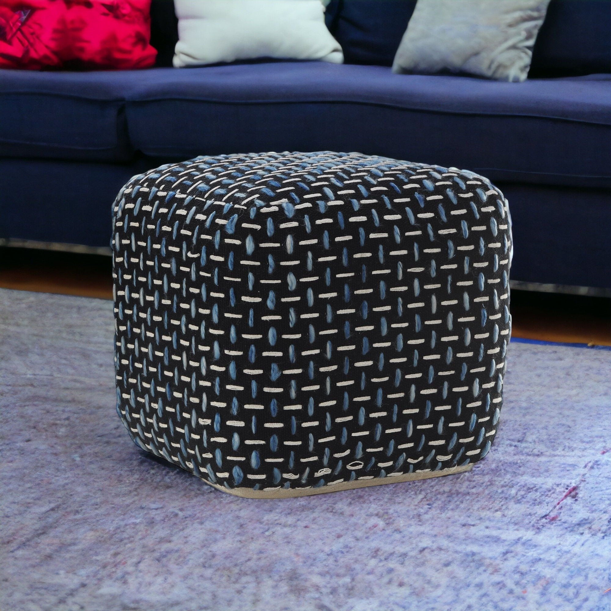 Polyester Ottoman - Black