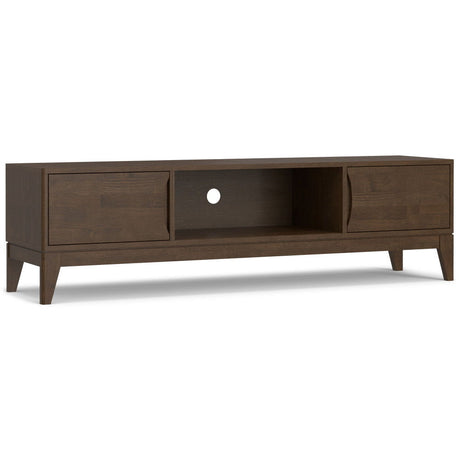 Harper - Low TV Media Stand - Walnut Brown by Simpli-Home | Bel Furniture