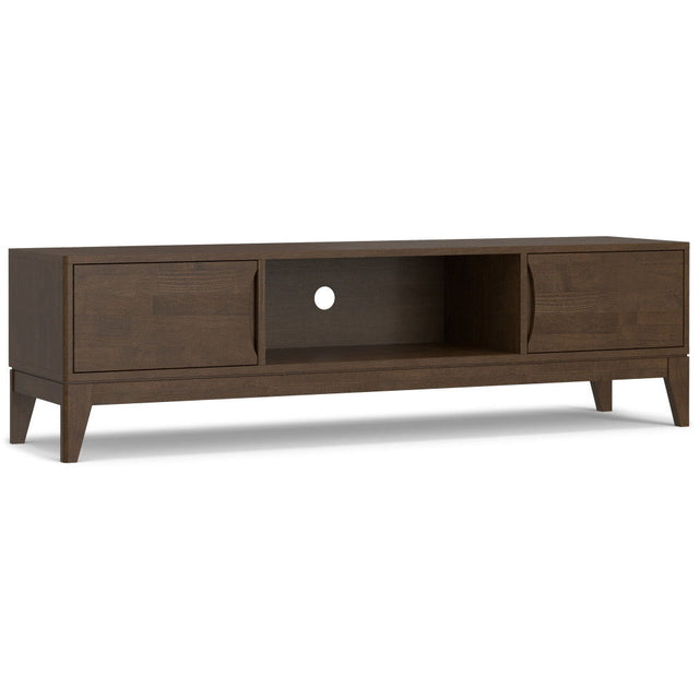 Harper - Low TV Media Stand - Walnut Brown by Simpli-Home | Bel Furniture