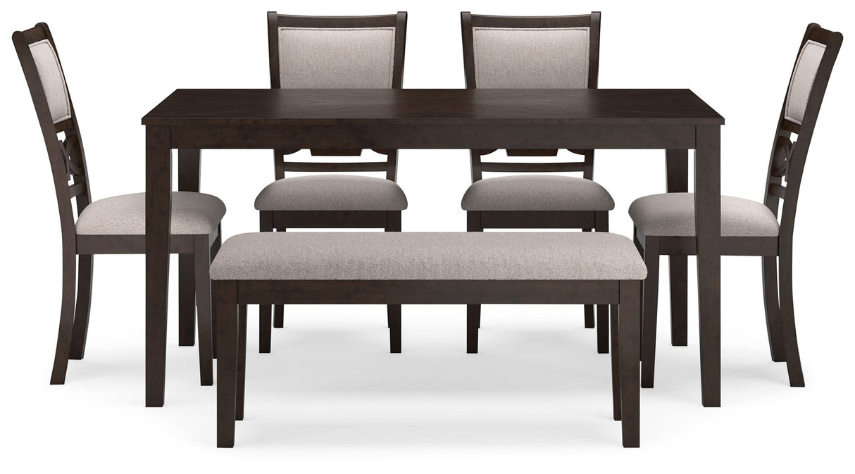 Langwest - Brown - Dining Room Table Set (Set of 6) by Signature Design by Ashley® | Bel Furniture