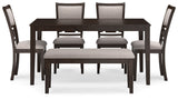 Langwest - Brown - Dining Room Table Set (Set of 6) by Signature Design by Ashley® | Bel Furniture