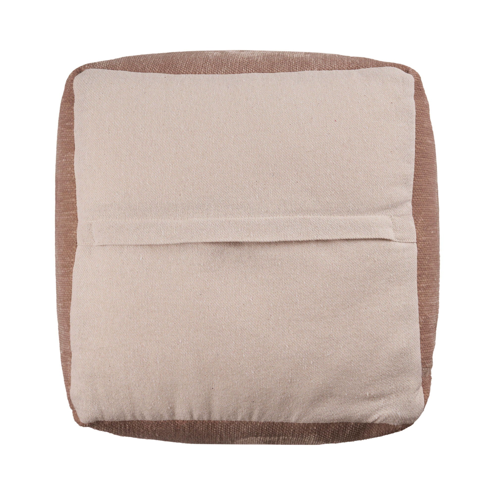 Chenille Cube Pouf Ottoman - Beige