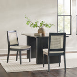 Modern Solid Wood Dining Chair With Rattan Inset Back (Set of 2) by Walker Edison | Bel Furniture