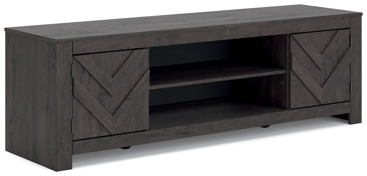 Cayboni - LG TV Stand With Fireplace Option Black TV Stands by Signature Design by Ashley® | Bel Furniture