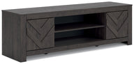 Cayboni - LG TV Stand With Fireplace Option Black TV Stands by Signature Design by Ashley® | Bel Furniture