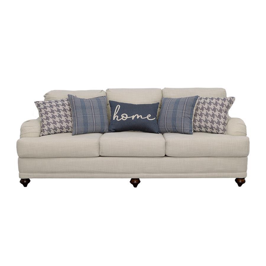 Glenn - Upholstered English Arm Sofa - Light Gray And Blue by CoasterElevations | Bel Furniture