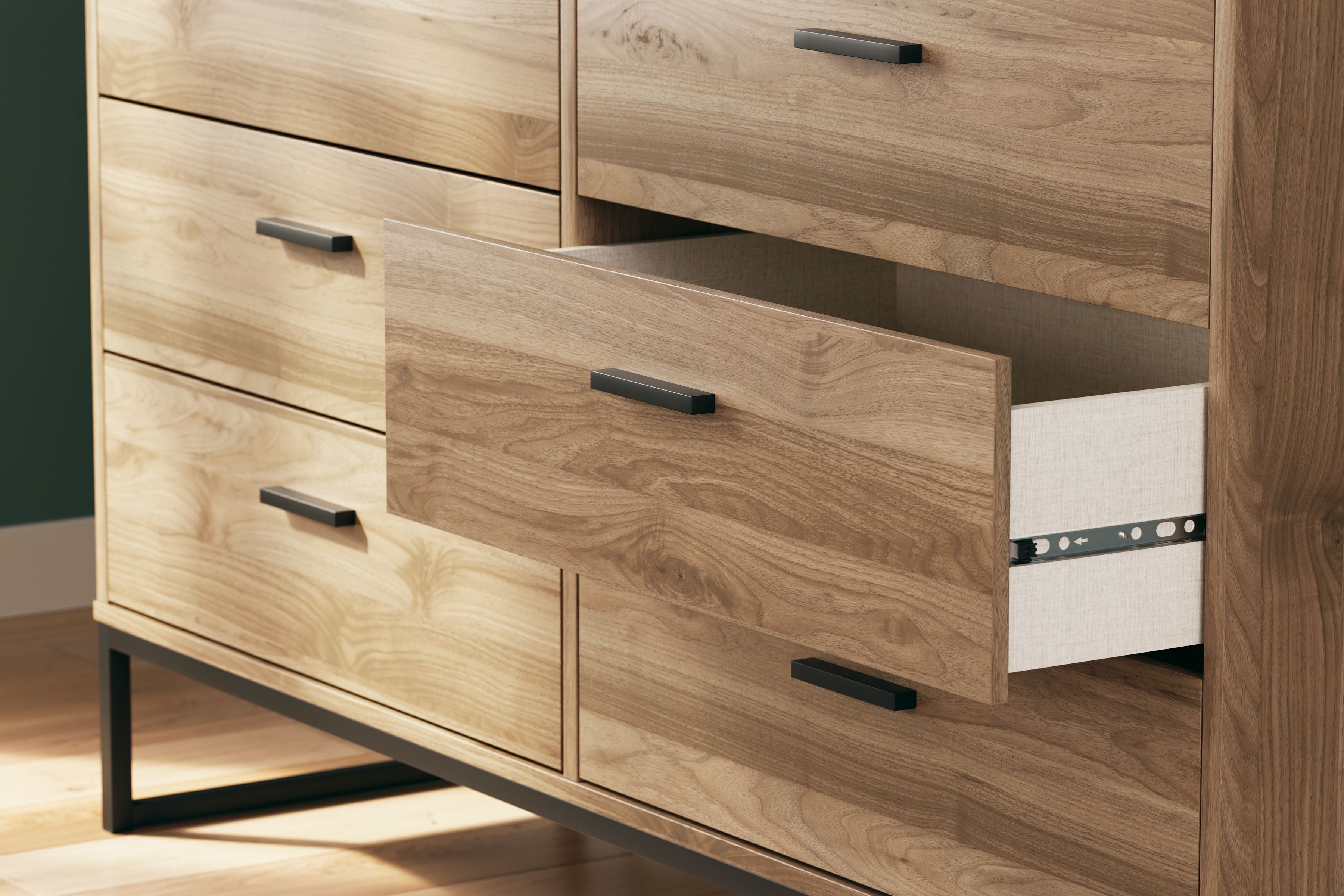 Deanlow - Honey - Six Drawer Dresser - Dressers by Signature Design by