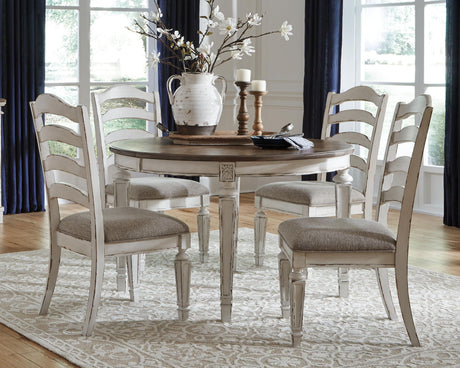 Realyn - Dining UPH Side Chair (Set of 2) - Ladderback - Chipped White - view 9