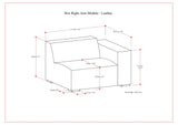 Rex - Right Arm Sofa Module - Sienna