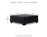 Lavernett - Oversized Accent Ottoman - Charcoal