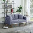 Easton - Linen Fabric Loveseat With USB Charging Ports Pockets And Pillows by Lilola Home | Bel Furniture