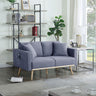 Easton - Linen Fabric Loveseat With USB Charging Ports Pockets And Pillows by Lilola Home | Bel Furniture