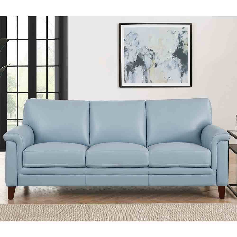 Westcott - Leather Sofa Light Blue by Hydeline Furniture | Bel Furniture