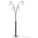 Maisel - Hanging Crystal Arc Tree Floor Lamp - Black by CoasterEssence | Bel Furniture