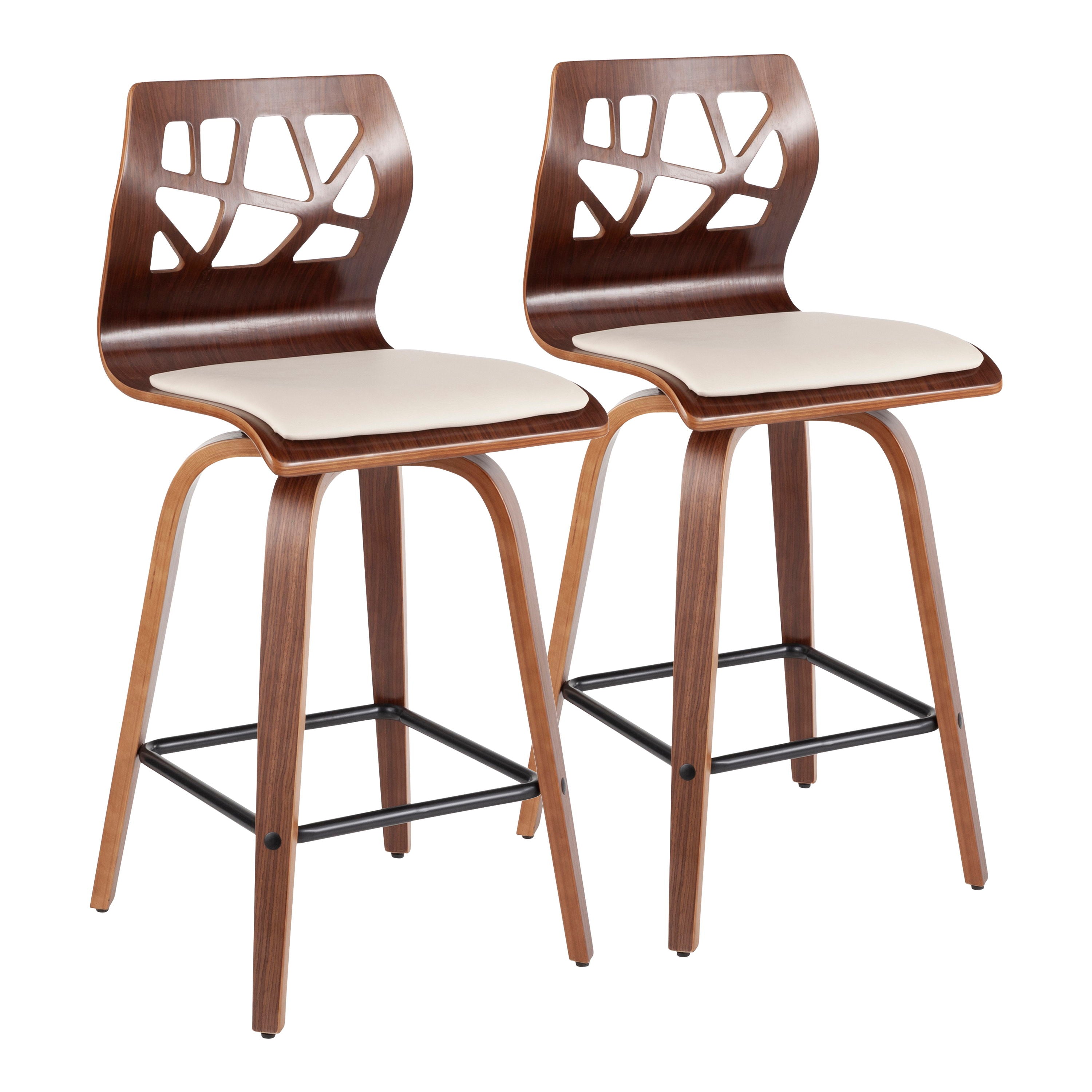 Folia - Mid Century Modern Counter Stool (Set of 2)