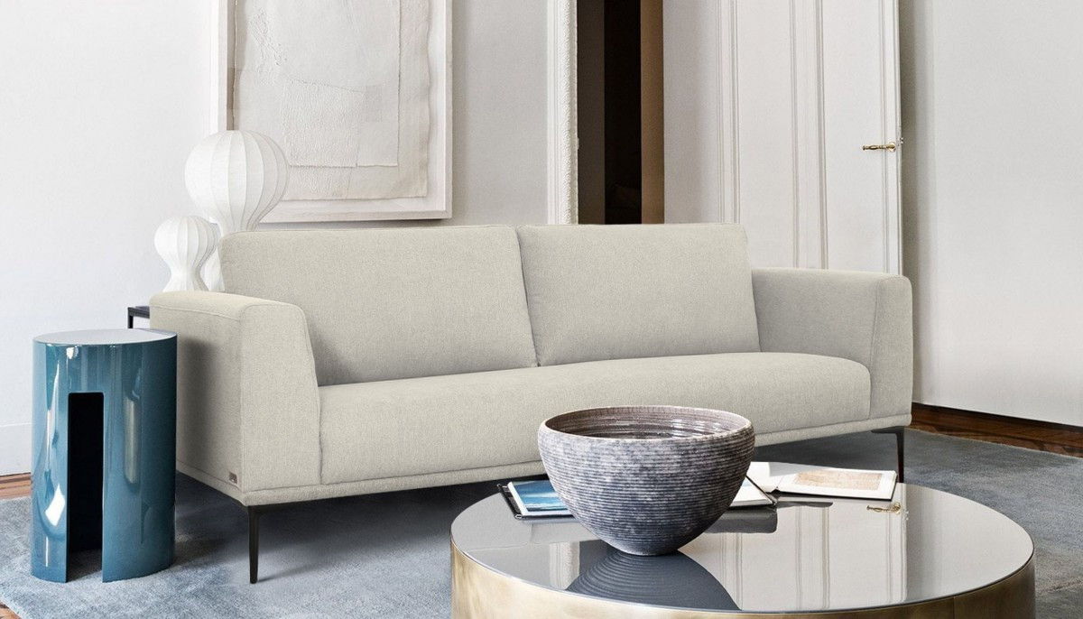 Sofa With Black Legs - Beige