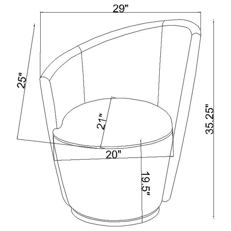 Nueva - Upholstered Swivel Chair Curved Backrest by Coaster Fine Furniture | Bel Furniture