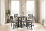 Wrenning - Gray - Drm Counter Table Set (Set of 5) by Signature Design by Ashley® | Bel Furniture