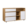 Contemporary Detailed Door Sideboard With Open Storage Light Brown by Walker Edison | Bel Furniture