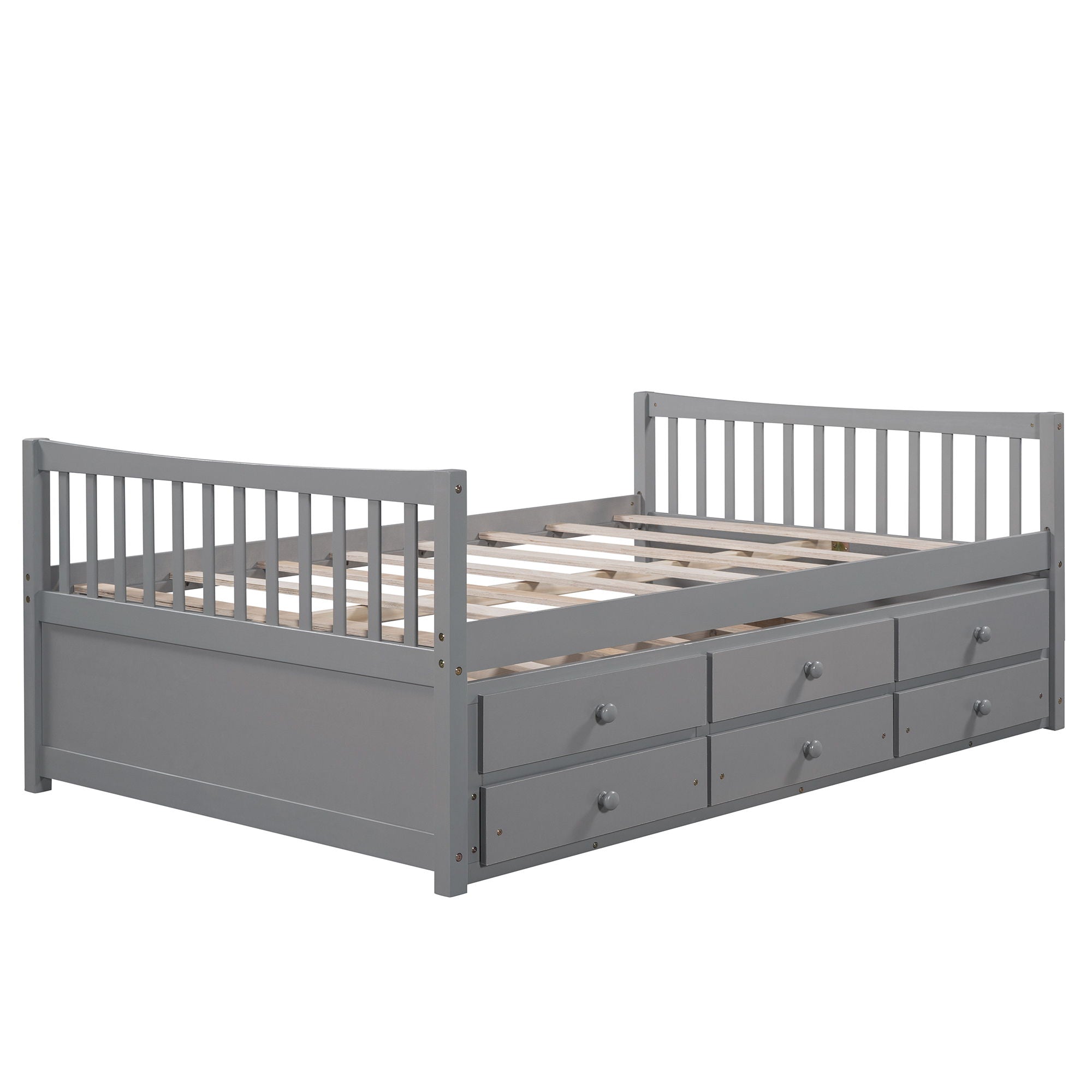 Full Size Daybed With Twin Size Trundle And Drawers, Full Size