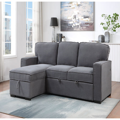 Territory - Pull Out Sofa Bed With Design - Dark Gray - view 9