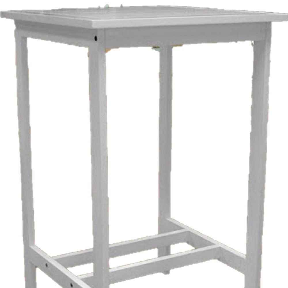 Solid Wood Slat Indoor Outdoor High Top Bar Table - White