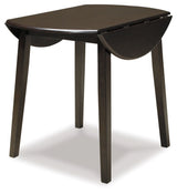 Hammis - Round DRM Drop Leaf Table - Dark Brown