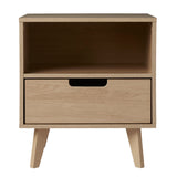 Modern 1 Drawer Nightstand With Open Cubby by Walker Edison | Bel Furniture