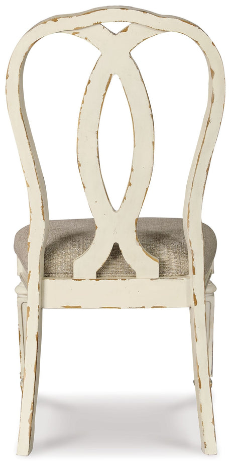 Realyn - Chipped White - Dining UPH Side Chair (Set of 2) - Ribbonback by Signature Design by Ashley® | Bel Furniture