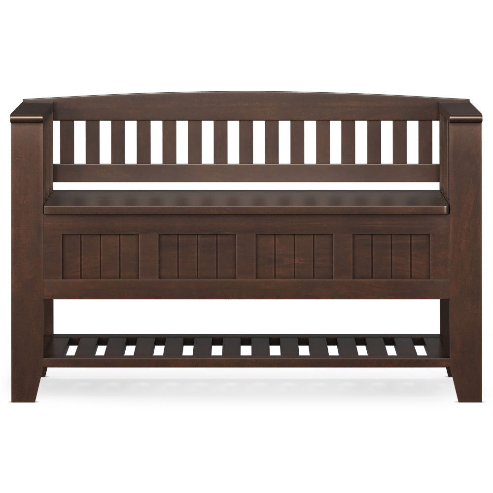Acadian - Entryway Storage Bench With Shelf - Brown by Simpli-Home | Bel Furniture