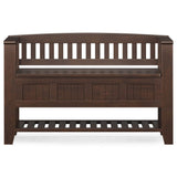 Acadian - Entryway Storage Bench With Shelf - Brown by Simpli-Home | Bel Furniture