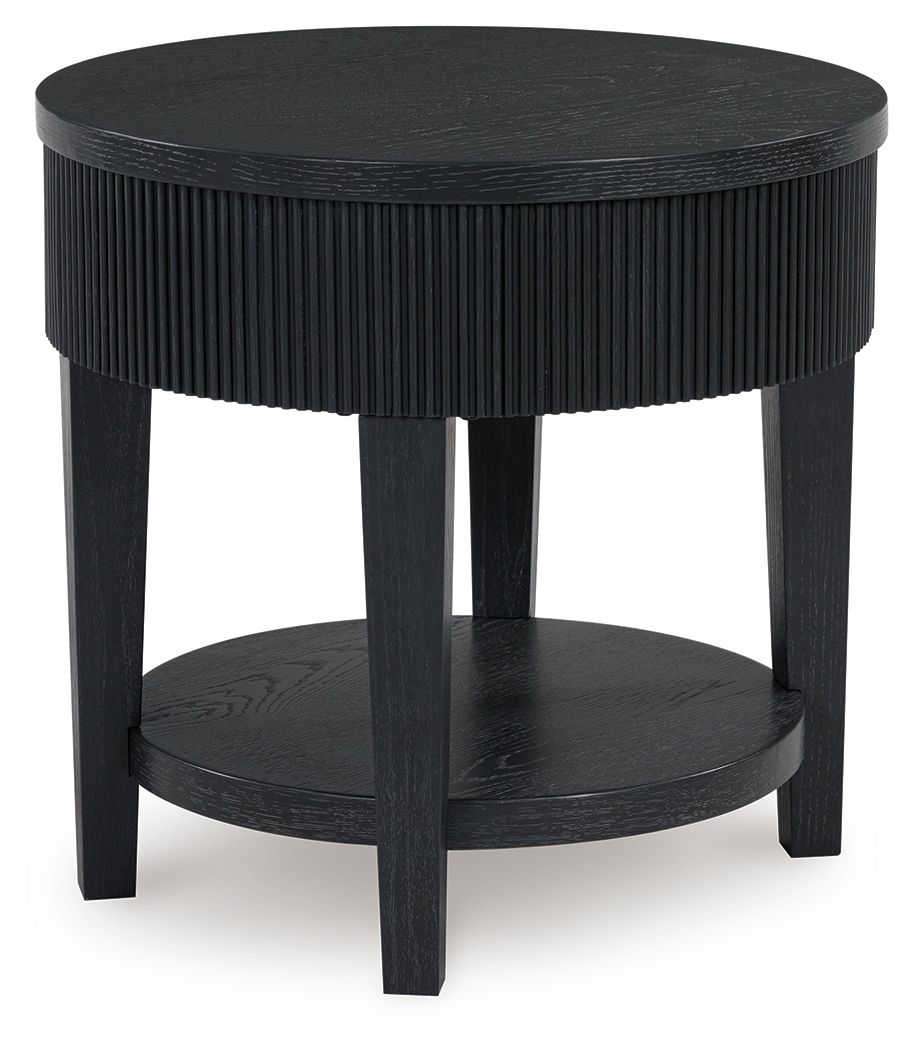 Marstream - Black - Round End Table by Signature Design by Ashley® | Bel Furniture