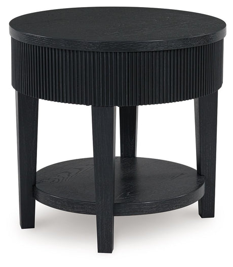 Marstream - Black - Round End Table by Signature Design by Ashley® | Bel Furniture
