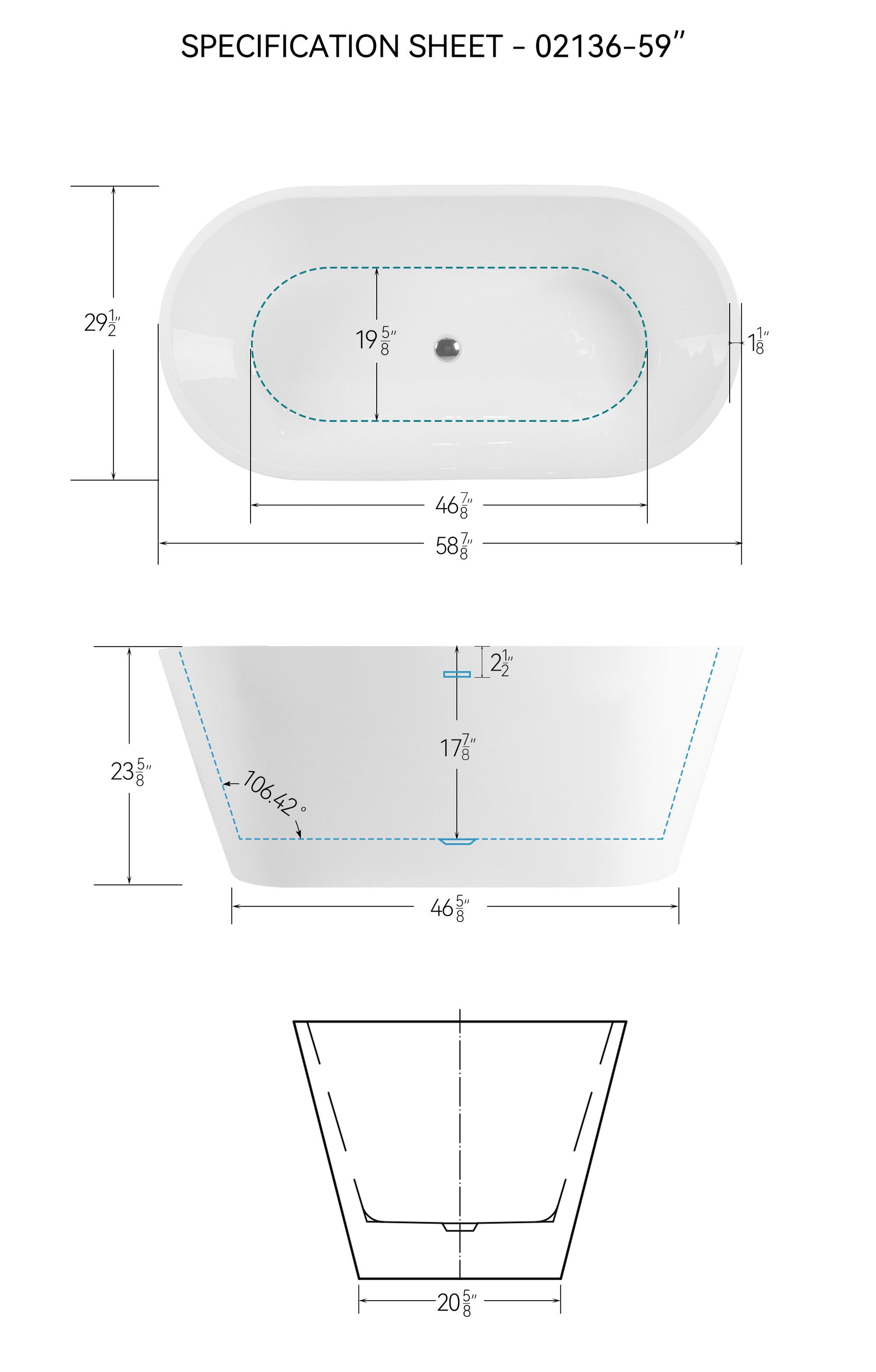 Freestanding Bathtub, Modern & Contemporary Design Soaking Tub With Toe-Tap Drain In Chrome And Classic Slotted Overflow