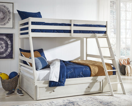 Robbinsdale - Bunk Bed With Storage Beige Twin 1 Drawer by Signature Design by Ashley® | Bel Furniture