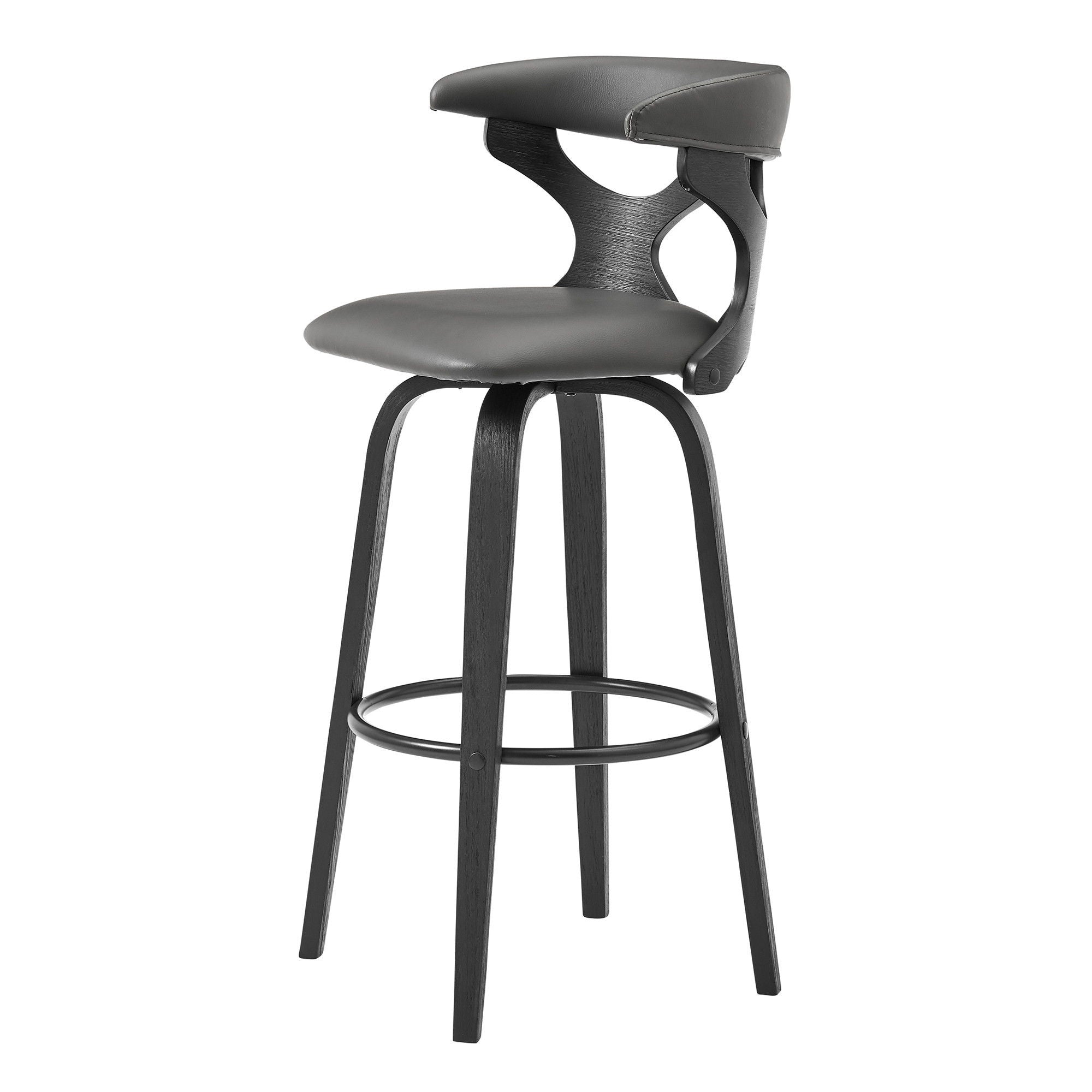 36" Swivel Counter Height Bar Chair - Gray / Black