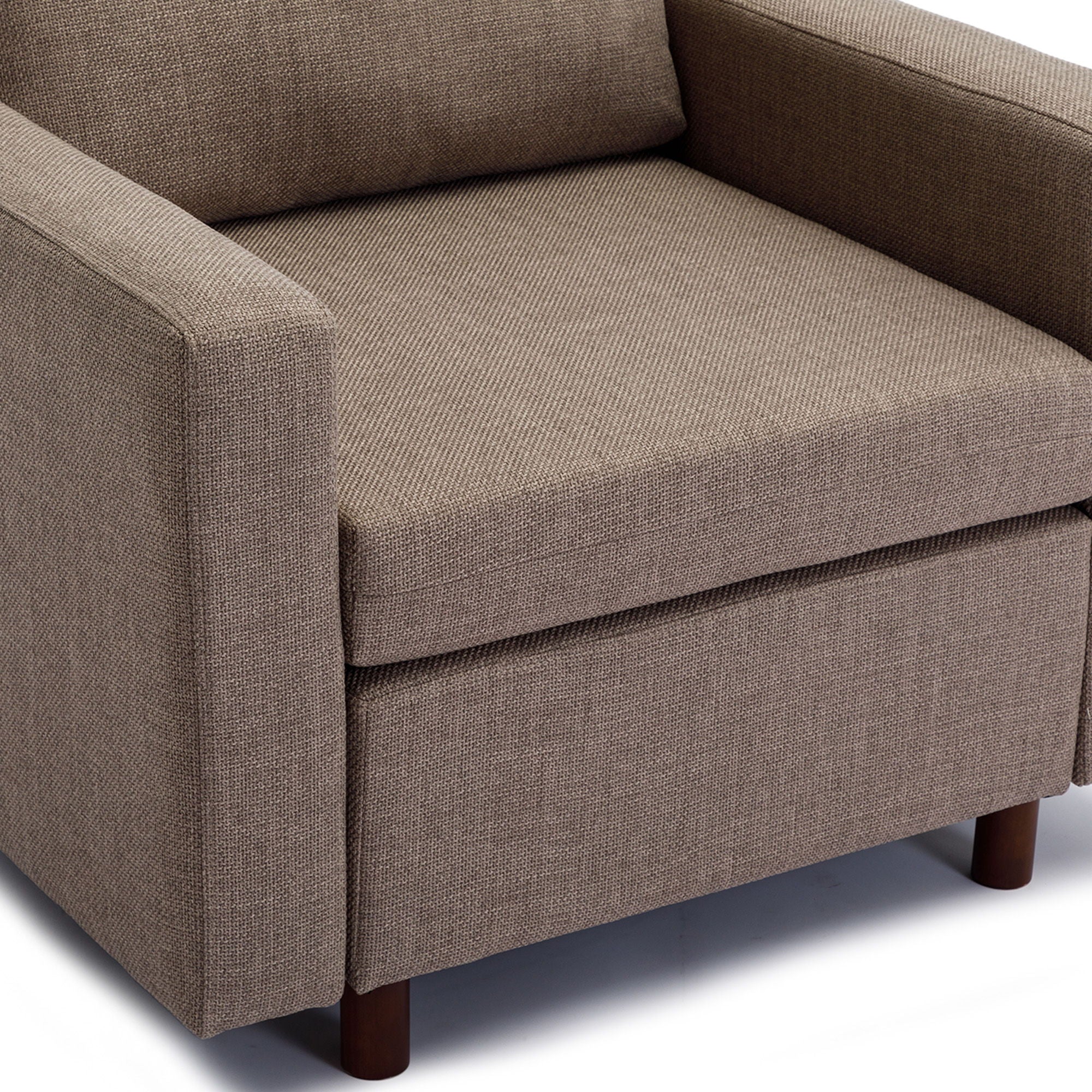 Single Seat Module Sofa Sectional Couch With Armrest With 1 Ottoman, Cushion Covers Non-Removable And Non-Washable